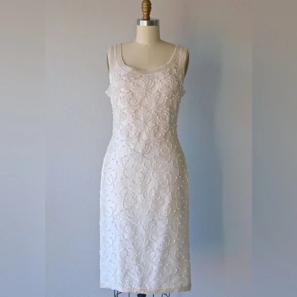 Vintage Scala Cream Lace Prom 1980's - Picture 4 of 4